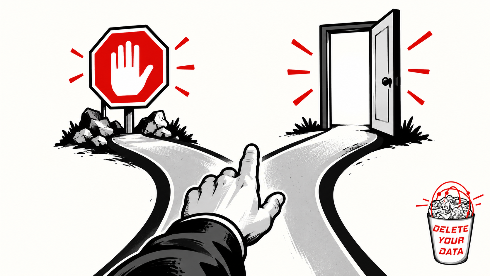 A person chooses between clearly available paths for granting or refusing consent