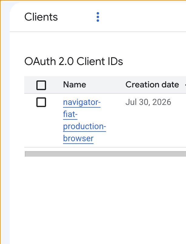 Google Auth Platform browser client form